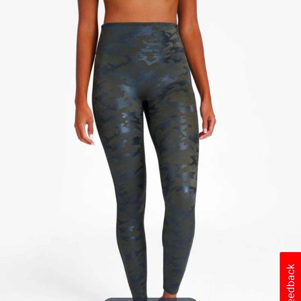 Spanx Faux Leather Camo leggings